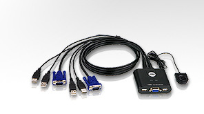 2-портовый кабельный USB KVM переключатель Aten CS22U